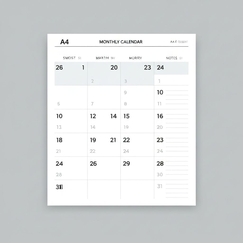 Monthly Calendar Template
